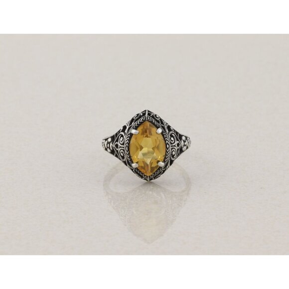 Sterling Silver Natural Citrine Ring Size 9 - Picture 8 of 8
